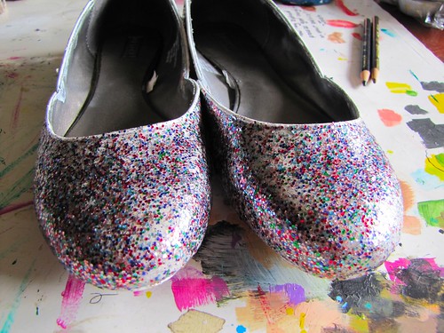 finished glitter shoes