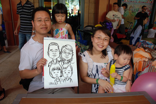 caricature live sketching for Mark Lee's daughter birthday party - 7