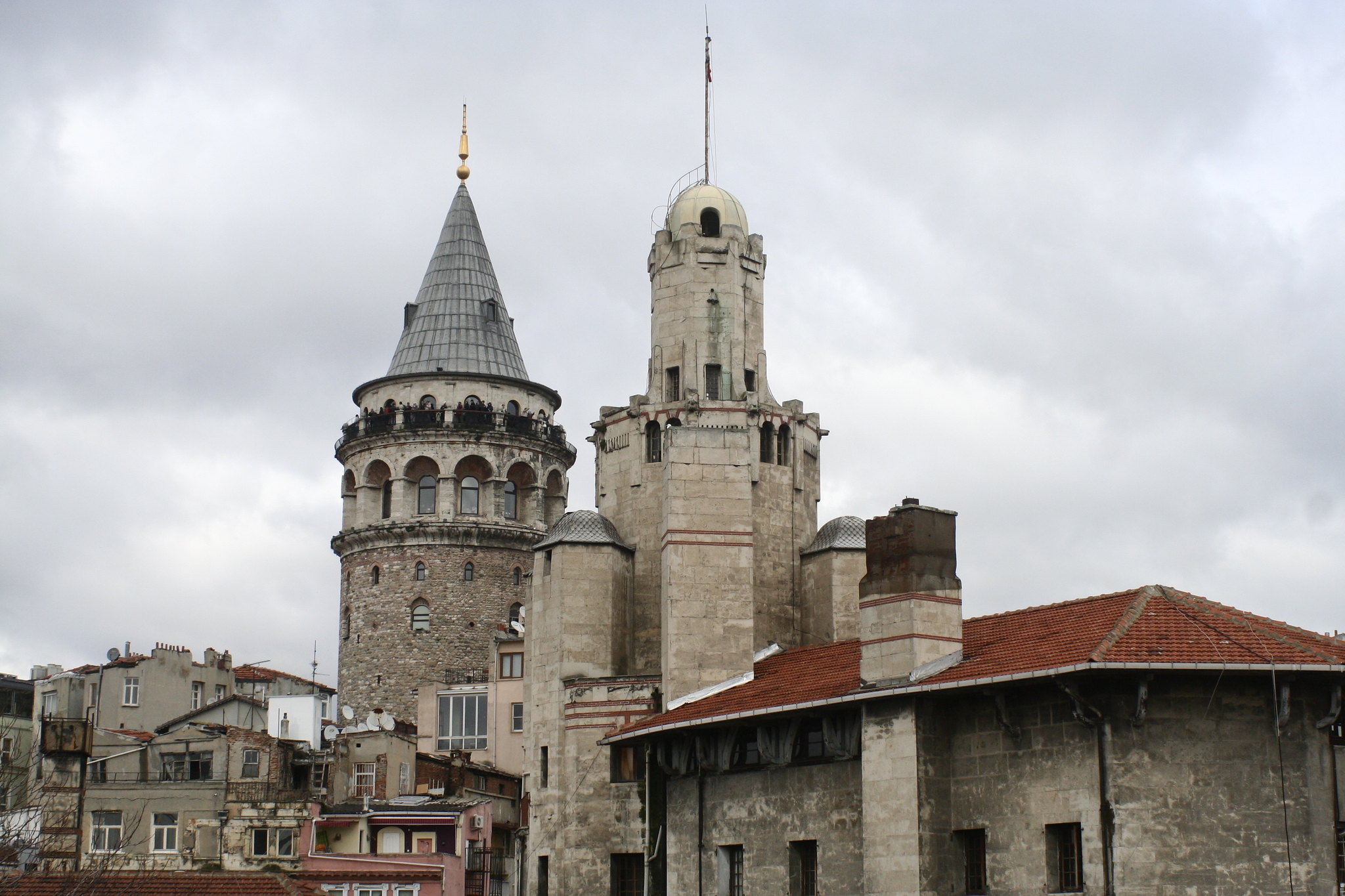 View towards Galata Tower from Istanbul roof top