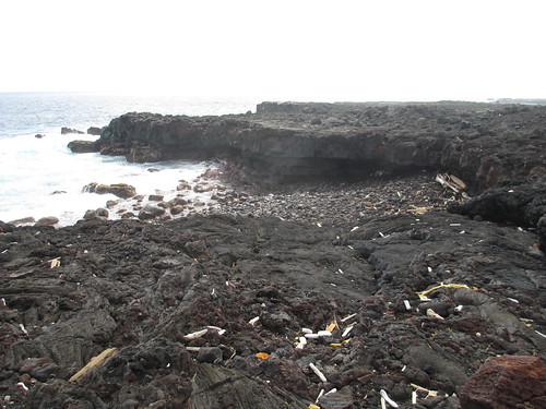 Collecting plastic Debris and water samples from Kamilo Beach, South of big Island Hawaii