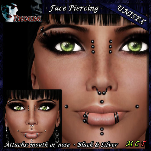 [$55L PROMO] *P* Unisex Face Piercing ~ Serie K3 ~ Black & Silver