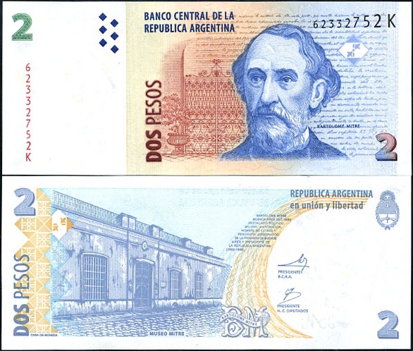 2 Pesos Convertibles Argentína 2002, Pick 352