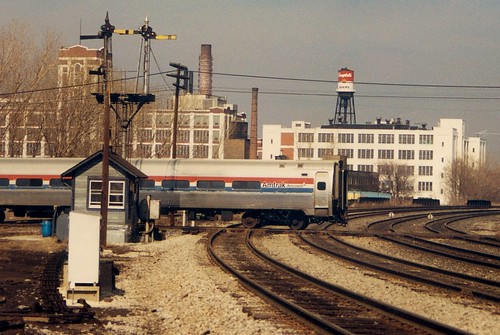 Westbound Amtrak passing through Brighton Junction.  Chicago Illinois.  January 1988. by Eddie from Chicago