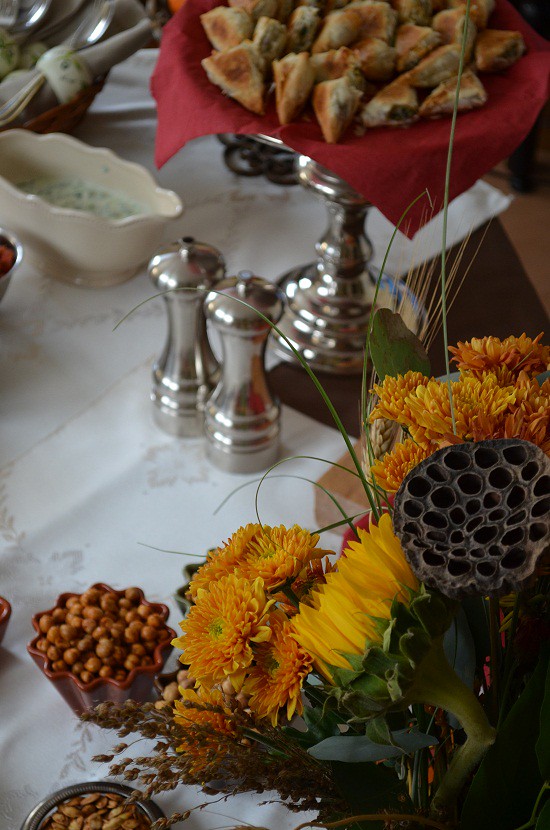 Eid Appetizer Table with flowers