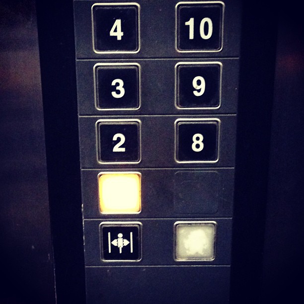 the most clicked buttons on a public elevator