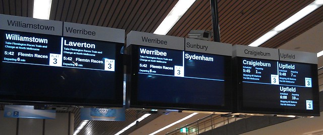 RRL closure: no information for Sunbury/Sydenham line on screens at Flagstaff