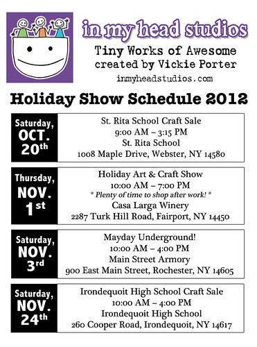 Holiday Craft Show Schedule 2012