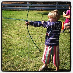 Asher, my lefty #harvestfaire #son #skills #waldorf #archery