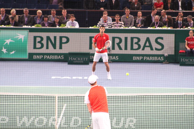 Sam Querrey and Novak Djokovic