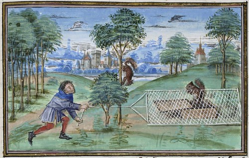 15th century illuminated manuscript miniature: Henri de Ferrières, Les Livres du roy Modus et de la royne Ratio 124