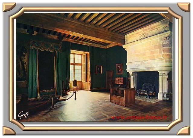 CHATEAU D' AZAY- LE -RIDEAU XVIè siècle. (Indre-&-Loire - 37) la Chambre verte-70-150