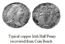 Irish HAlf penny from Coin Beach