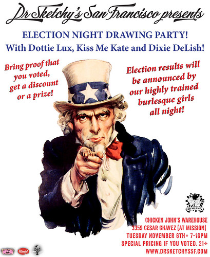 Dr Sketchy's presents Election Night drawing party