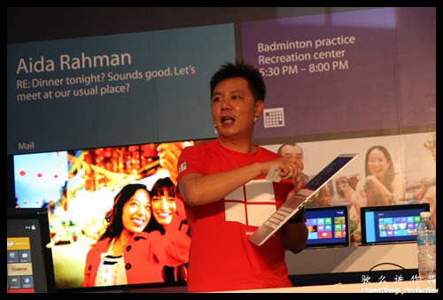 Danny Ong (Chief Marketing & Operations Officer) showcase all the upcoming devices with Microsoft Windows 8!