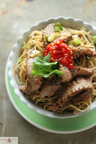 Ginger Scallion Noodles with Spicy Beef