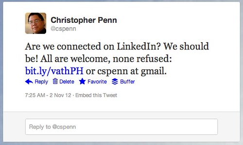 Twitter / cspenn: Are we connected on LinkedIn? ...