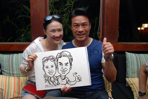 caricature live sketching for Mark Lee's daughter birthday party - 26