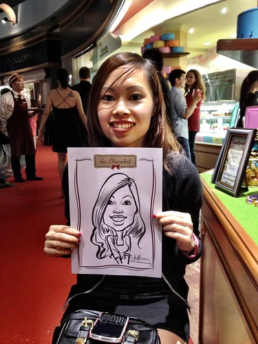 caricature live sketching for Au Chocolat Opening - 18
