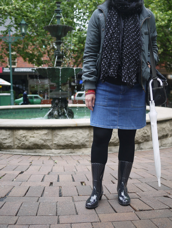 Style Musings: Dotted Rain Boots