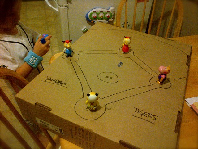 Cardboard baseball game