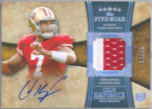 2011 Topps Five Star Rookie Autographed Patch Rainbow #181 Colin Kaepernick (11 of 25)