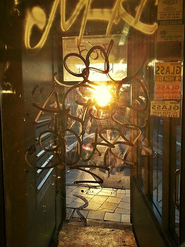 Front door graffiti at sunrise by smallfox2