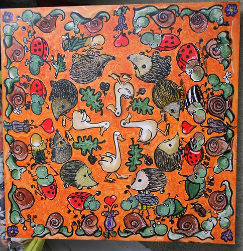 # cadro 15, calendario maya, autor nora nuka,, oleo sobre mesa de ikea by buscando a nora luca