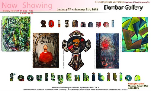 Grambling State University, Dunbar Gallery: exhibit reception Th, Jan 31 by trudeau