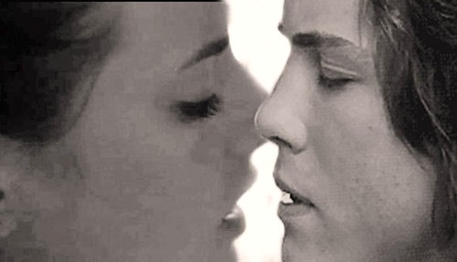 Kaya Scodelario Logan Lerman and Kaya Scodelario kiss 