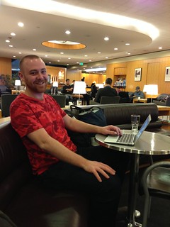 At the United Lounge in LAX.