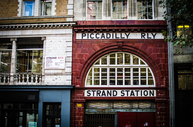 An abandoned tube station near Somserset House in London, England.