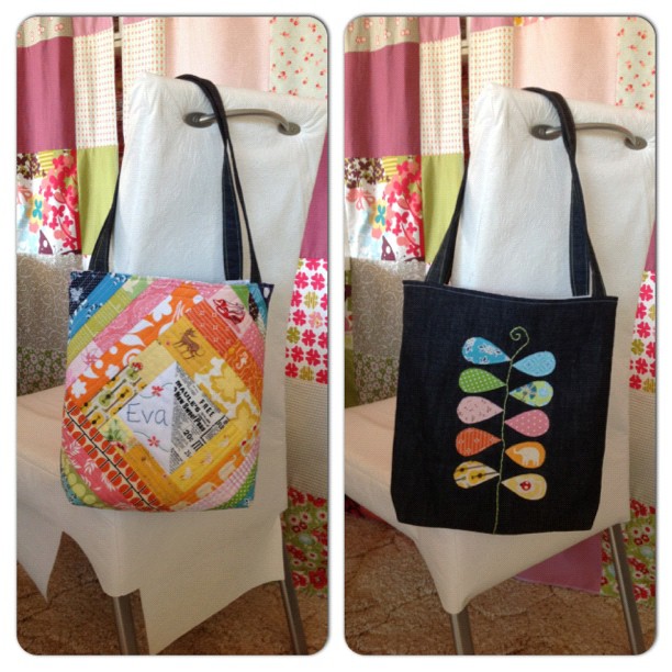 #instacollage now my partner has received her tote I can finally reveal my embroidery... Made for Eva at pippa blue