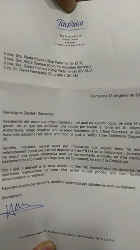 carta al director Territorial a Catalunya de Telefonica, kim faura