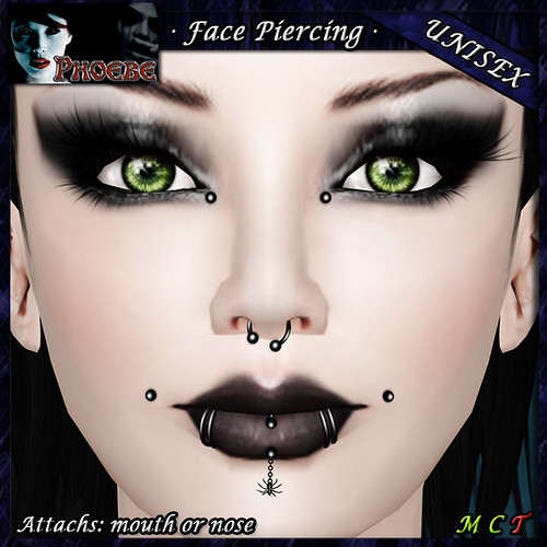 P Unisex Facial Piercing ~The Spider~