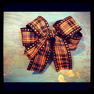My first, handmade girly #bow for #halloween!