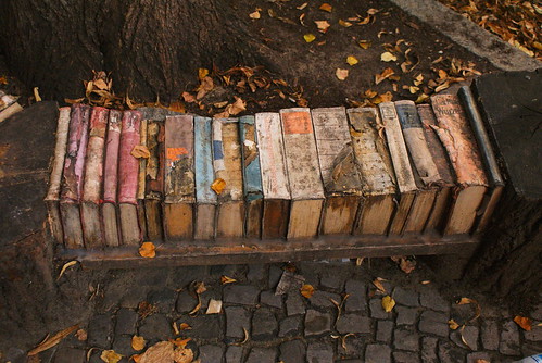 Bench made from Books
