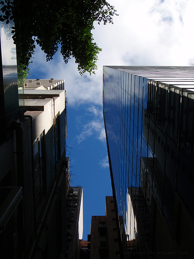 blue sky in the city