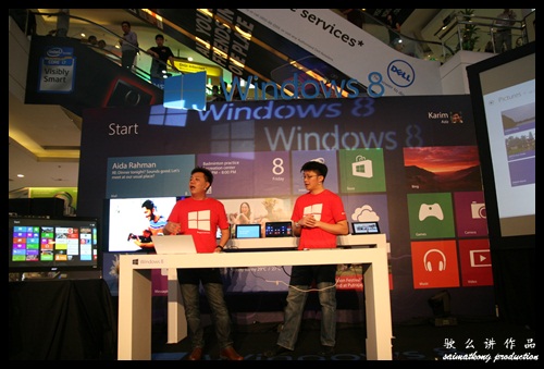 Danny Ong (Chief Marketing & Operations Officer) and Tenh Shiao Peng (Technologist Strategist - Enterprise & Partner Group) demonstration Windows 8 during the launch and showcase all the upcoming devices with Microsoft Windows 8!