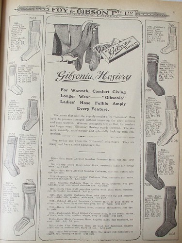 Ladies' & children's hosiery 52/1/2 by Collingwood Historical Society