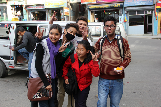 A group of friendly students in Gangtok!