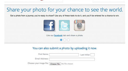 Screenshot of American Airlines sweepstakes