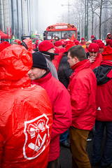 Europese betoging vakbonden bouwsector