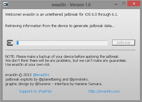 Evasi0n iOS 6.1 jailbreak process