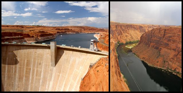 front and back of dam collage