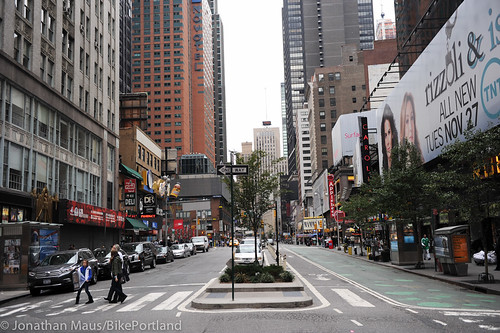 Broadway protected bike lane and plazas-14