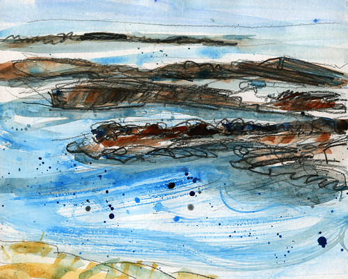 Iceland sketches: Breidafjordur, lefthand section of sketch