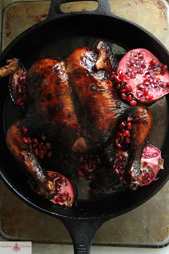 Pomegranate Laquered Roast Chicken