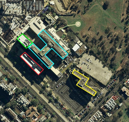 Aerial view of the former Royal Children's Hospital site in Melbourne