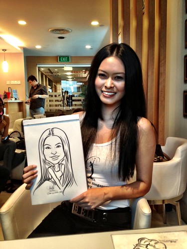 caricature live sketching for Orchard Scotts Dental for Miss Universe Singapore - 13