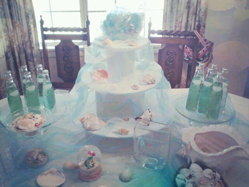 mermaid table setup by Little Sweeties Cupcakes